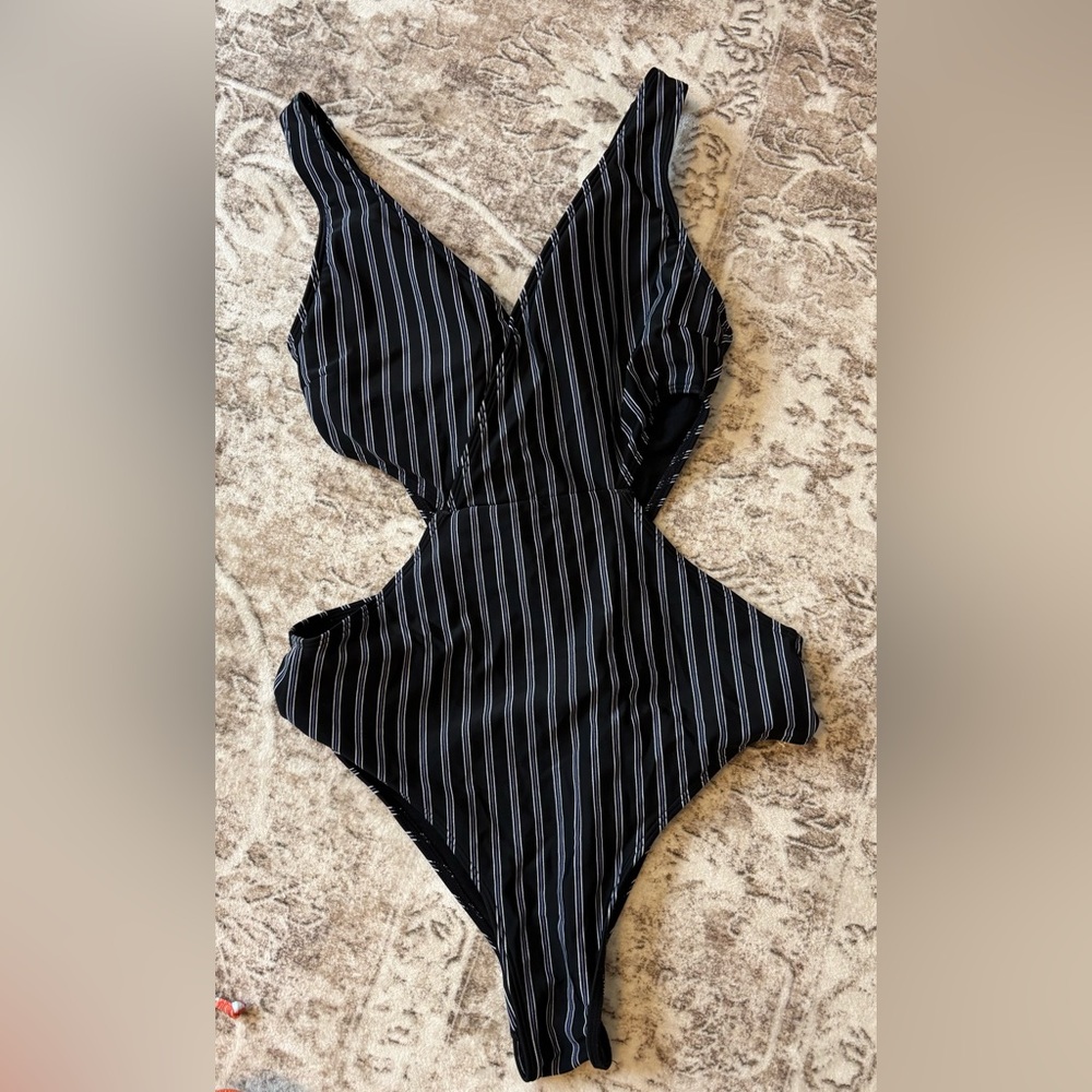 Gilly Hicks Black and White Striped Kids One Piece